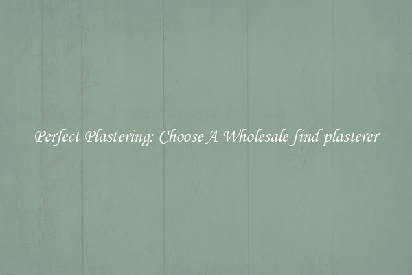  Perfect Plastering: Choose A Wholesale find plasterer 