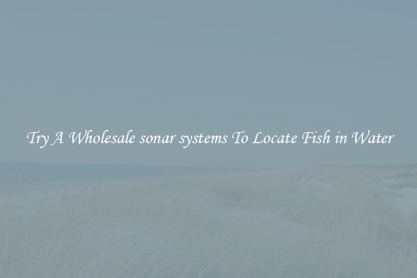 Try A Wholesale sonar systems To Locate Fish in Water