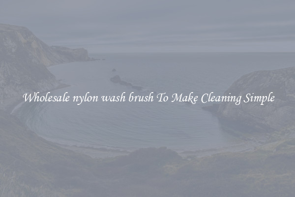 Wholesale nylon wash brush To Make Cleaning Simple