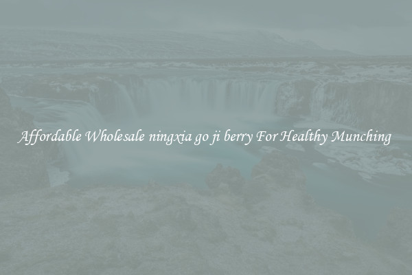 Affordable Wholesale ningxia go ji berry For Healthy Munching 