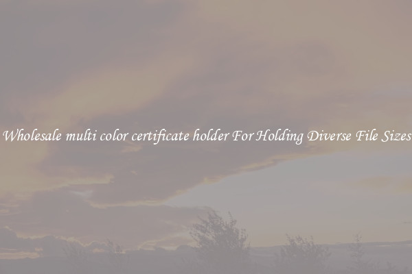 Wholesale multi color certificate holder For Holding Diverse File Sizes