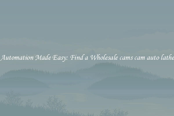  Automation Made Easy: Find a Wholesale cams cam auto lathe 