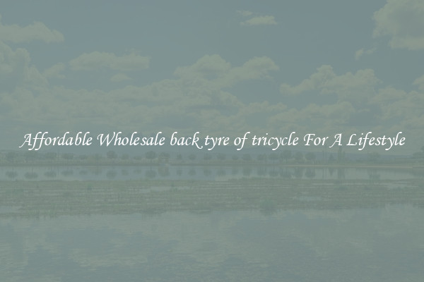 Affordable Wholesale back tyre of tricycle For A Lifestyle