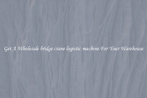 Get A Wholesale bridge crane logistic machine For Your Warehouse