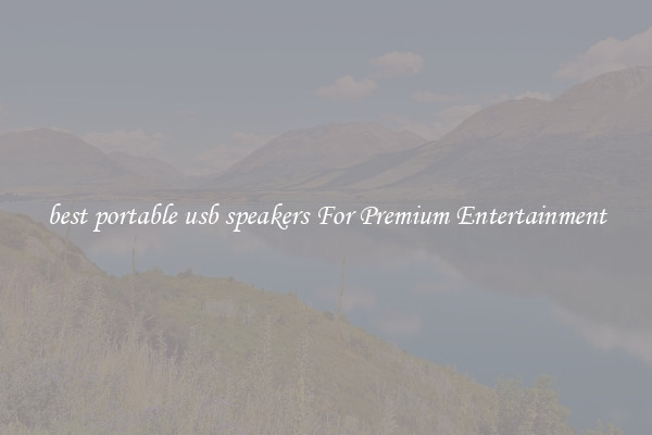 best portable usb speakers For Premium Entertainment