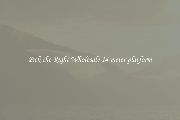Pick the Right Wholesale 14 meter platform